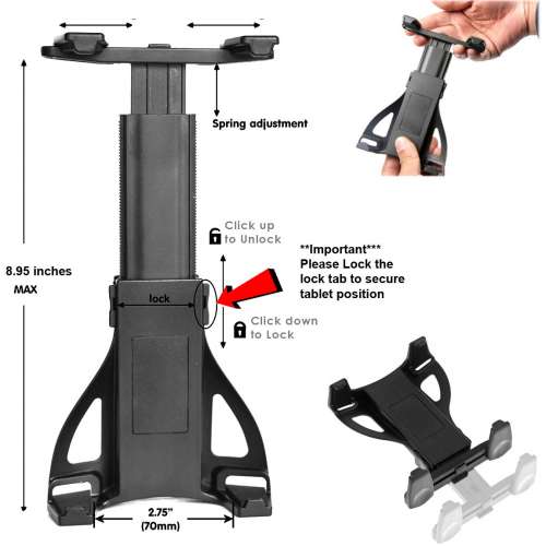 VIBRATION FREE Car Cup Holder Mount for Apple iPad Pro Air Mini All 7-12